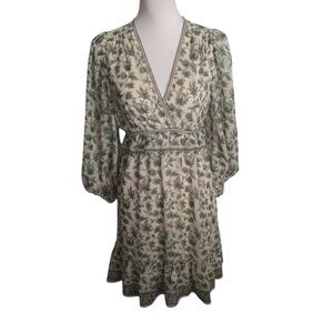 MAX STUDIO LONDON GREEN & CREAM FLORAL DRESS SZ.S NWT